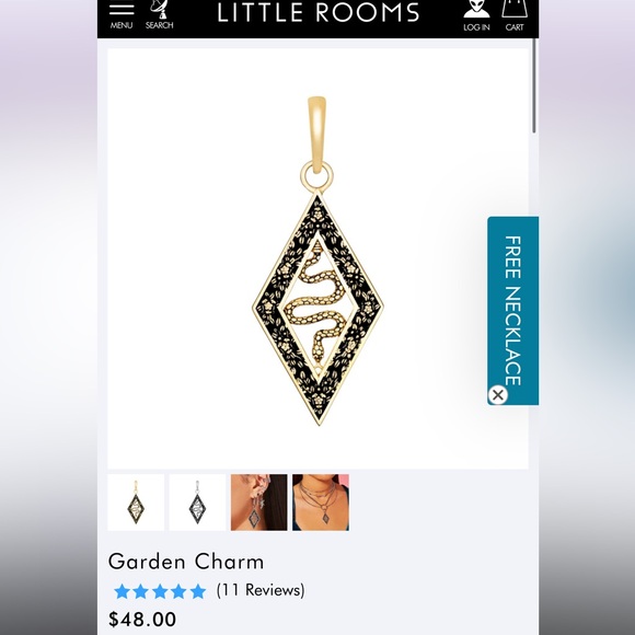 Little rooms gold plated “garden” snake charm - Picture 2 of 3